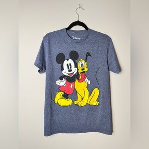 Mickey Mouse Shirt Distressed Team Mickey And Pluto Licensed T-Shirt